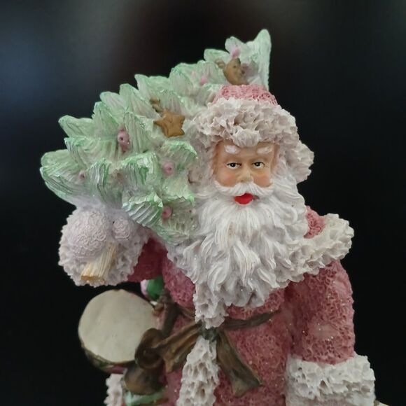 Christmas Santa 9 Inch Holding Presents & Christmas Tree Resin Figurine Decor - Picture 5 of 6